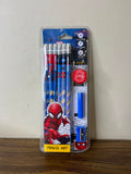 Marvel Spiderman Pencil, sharpener & eraser Set (12pcs)