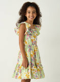 Juniors floral printed frill summery frock (Summer)