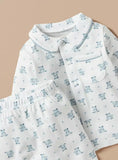 Giggles All Over Blue Bear Printed Shirt & Pyjama Set (Set Of 2)