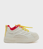 R&B white colorblock laceup textured shoes