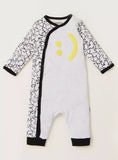 Juniors smiley embroidered openfeet sleepsuit