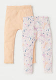 Juniors pink & orange leggings (set of 2)