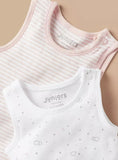 Juniors pink stripe & stars printed sleeveless bodysuits (set of 2)