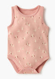 Juniors bunny & duck printed sleeveless bodysuits (pack of 6)