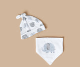 Juniors elephant bandana bib &cap(set of 2)