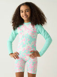 Juniors green & pink swimsuit