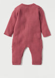Juniors red ribbed knitted openfeet sleepsuit (Winter)