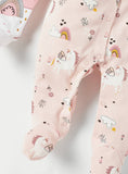 Juniors unicorn & rainvow printed sleepsuits (set of 2)