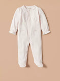 Giggles pink bow embroidered sleepsuit