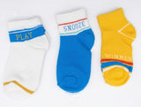 Juniors typography textured ankle socks (pack of 3)
