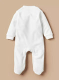 Giggles grey checkered fleece formal sleepsuit (Winter)