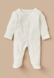 Juniors beige printed sleepsuits (set of 3)