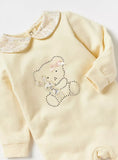 Juniors beige bear beads sleepsuit (Thick cotton) (Winter)