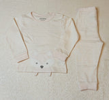 Juniors fox stripe printed shirt & pyjama set (set of 2)