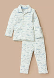 Juniors whale printed shirt & pyjama set (set of 2)