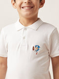 Juniors sonic printed white polo tshirt (Summer)