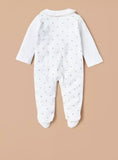 Juniors heart embroidered collared sleepsuit