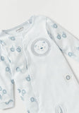 Juniors lion embroidered blue pastel sleepsuit