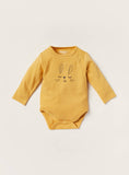 Juniors mustard ribbed bodysuit, cap & jog set (pack of 3)