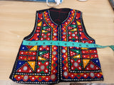 Girls embroidered waist coat with mirror embellishments(with cap)