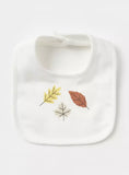 Juniors Leaf Print Bib with Button Closure