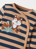 Juniors brown animal stripe sleepsuit