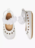 Juniors silver heart applique infant shoes