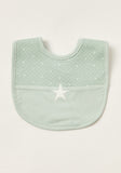 Giggles Green textured star bib