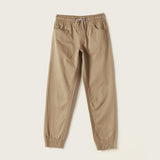 Juniors Solid Brown Jog Pants With Strings