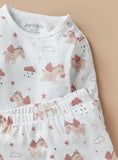 Juniors unicorn & cloud printed shirt & pyjama set (set of 2)