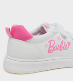 R&B Barbie printed white perforated shoes