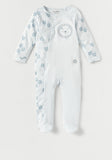 Juniors lion embroidered blue pastel sleepsuit