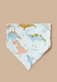 Juniors dinosaur Bib with Bow Detail and Press Button Closure