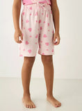 Juniors pink cat printed shirt & shorts set (set of 2) (Summer)
