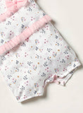 Juniors pink frill & bow half romper (Summer)