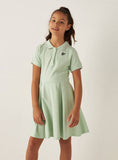 Juniors green flower embroidered polo frock (Summer)