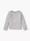 Juniors grey ribbed floral shirt & pyjama set (set of 2)