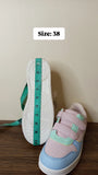 Florabella pink double strap colorblock shoes