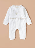 Giggles bird frill openfeet textured sleepsuit