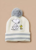 Peanuts Snoopy Embroidered Beanie cap with Pom Pom Accent (Winter)