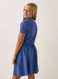 Juniors navy halfsleeves collared frock (Summer)