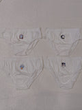 Juniors white logo printed briefs (set of 4)