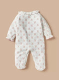 Giggles all over pink bear printed sleepsuit