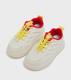 R&B white colorblock laceup textured shoes