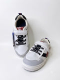 R&B white colorblock single strap shoes