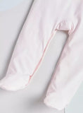 Giggles pink flower embossed sleepsuit