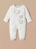 Giggles 3 bear embroidered closedfeet sleepsuit (Thick cotton) (Winter)