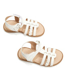 R&B white braided & strap sandals
