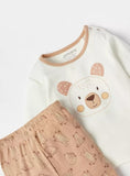 Juniors bear embroidered shirt & Pyjama set (set of 2)