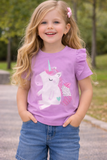 Juniors unicorn printed tshirt with ruffle sleeves (Summer)
